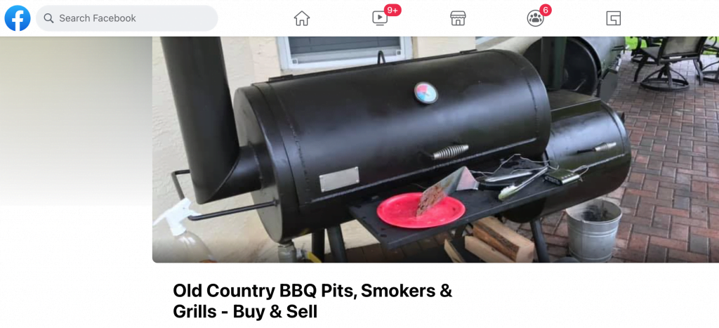 example of facebook groups for selling and buying offset smokers