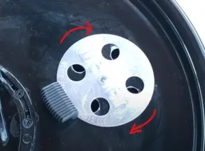 Image of the holes created and the damper movement.