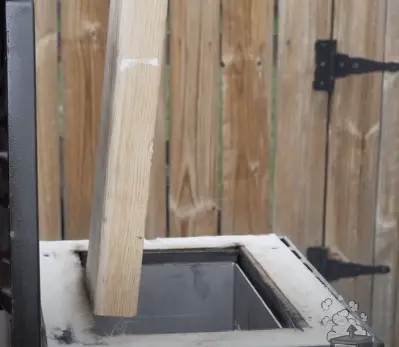 Installing firebox liner.