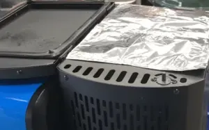 Tin foil on the hopper