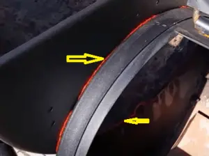 Silicone sealant on joints.