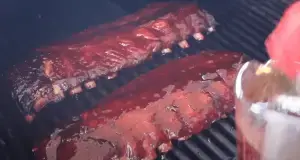 Smoking baby ribs.